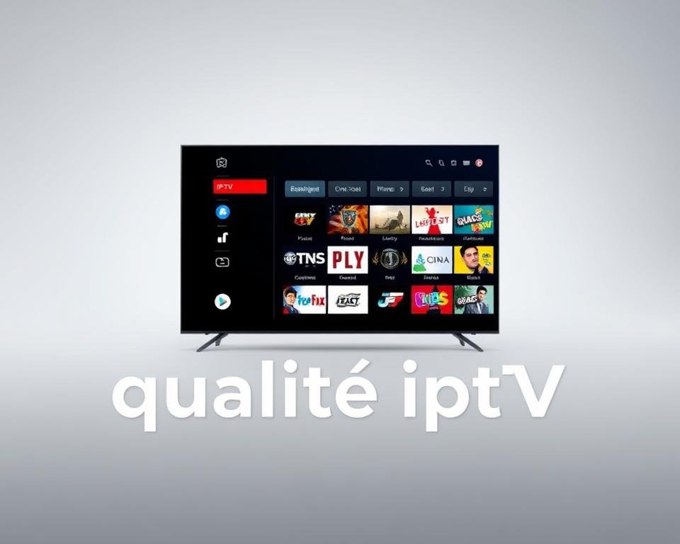 A high-quality IPTV service with a sleek, modern interface showcasing a variety of live TV channels and on-demand content. The foreground features a stylized IPTV logo or icon, with the text "qualité iptv" prominently displayed in a clean, legible font. The middle ground depicts a minimalist, user-friendly media player UI, showcasing the diverse range of channels and content available. The background is a soft, muted gradient, providing a visually pleasing and professional aesthetic that aligns with the sophisticated nature of the IPTV service. The overall composition conveys a sense of reliability, entertainment, and technological advancement, capturing the essence of the "Majestic IPTV" service. A high-quality IPTV service with a sleek, modern interface showcasing a variety of live TV channels and on-demand content. The foreground features a stylized IPTV logo or icon, with the text "qualité iptv" prominently displayed in a clean, legible font. The middle ground depicts a minimalist, user-friendly media player UI, showcasing the diverse range of channels and content available. The background is a soft, muted gradient, providing a visually pleasing and professional aesthetic that aligns with the sophisticated nature of the IPTV service. The overall composition conveys a sense of reliability, entertainment, and technological advancement, capturing the essence of the "Majestic IPTV" service.